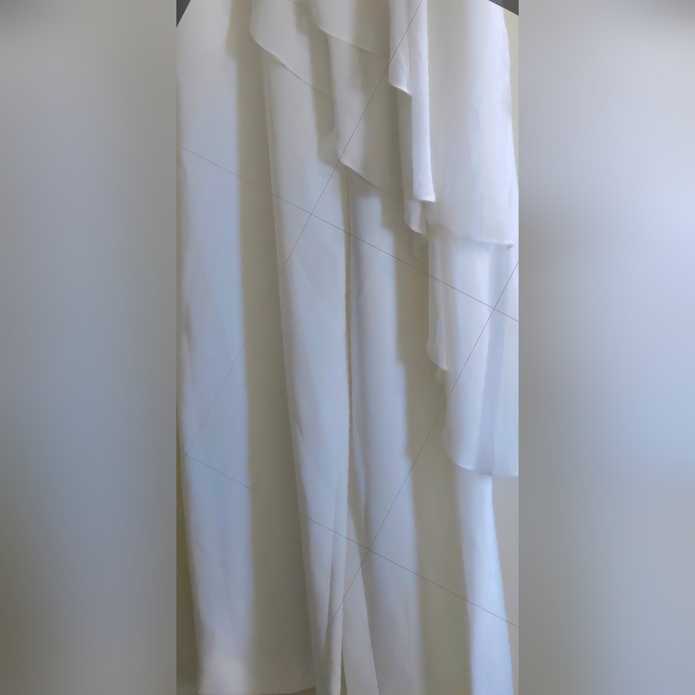 Elegant White Ruffled Halter Pant Jumper - Picture 5 of 6